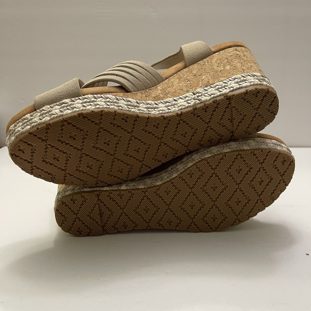ZODIAC‎ Paola Beige Birch Platform Cork  Wedge Leather Sandals Womens 8M - Picture 7 of 12